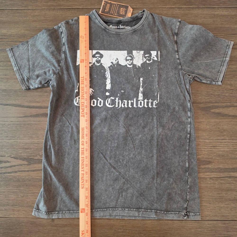 Good Charlotte Band T-Shirt Mens Large Charcoal Grey Mineral Wash NWT - Picture 5 of 5